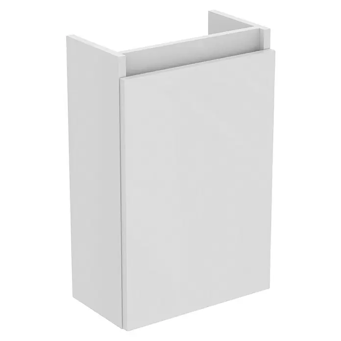 Ideal Standard Eurovit Badmöbel-Set + - 37 cm, Weiß/Schwarz, Hahnloch: Rechts - Weißer moderner Schrank mit klarem, rechteckigem Design.