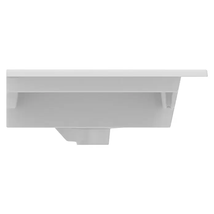 Ideal Standard Eurovit Badmöbel-Set + - 101,5 cm, Grau - Weißes, rechteckiges Duschbecken mit vertiefter Wanne und unterem Abflussanschluss.