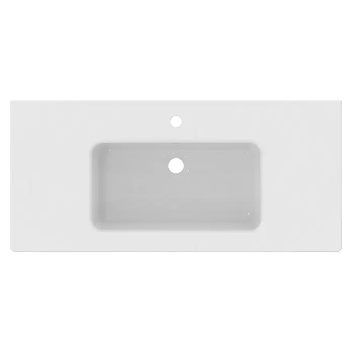 Ideal Standard Eurovit Badmöbel-Set + - 101,5 cm, Grau - Weißes integriertes Badezimmerwaschbecken mit Einlocharmatur und Überlauf.
