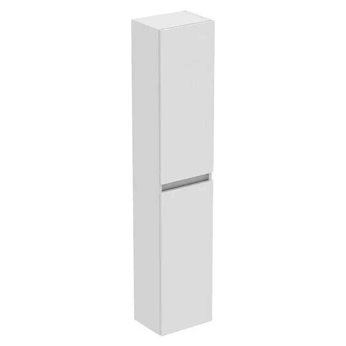 Ideal Standard Eurovit Hochschrank + - 30 x 23,6 x 150 cm, Weiß - Moderner weißer Hochschrank mit zwei grifflosen Türen, ideal für Badaufbewahrung.