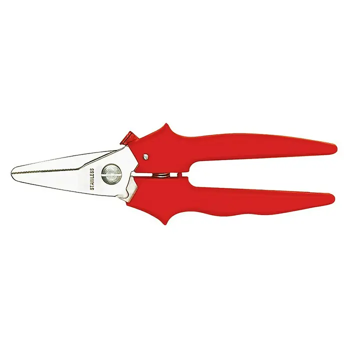 Wisent Tijera universal multiusos - Largo: 190 mm, Longitud de corte: 42 mm, Acero inoxidable - Tijeras de jardín con mangos rojos y hojas de acero inoxidable. Ideal para cortes precisos en el jardín.