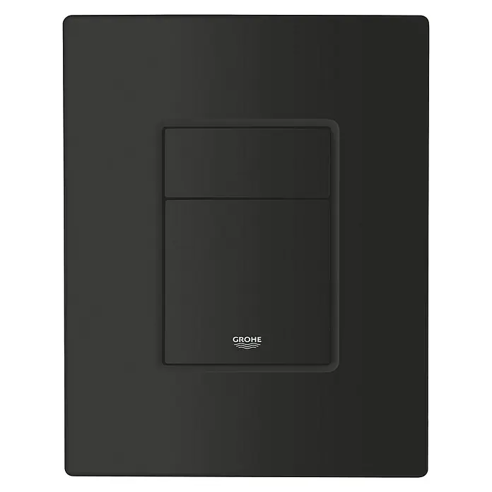 Grohe Betätigungsplatte Even - Schwarz, 2-Mengen-Spülung, Eckig - Schwarze Grohe Betätigungsplatte mit zwei Tasten zur stilvollen WC-Spülung. Elegantes Design für moderne Badezimmer.