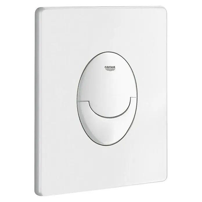 Grohe Start Betätigungsplatte Start - Weiß, 2-Mengen-Spülung - Das Bild zeigt eine Grohe Betätigungsplatte in Weiß. Das elegante Design ist funktional und passt in jedes moderne Badezimmer.