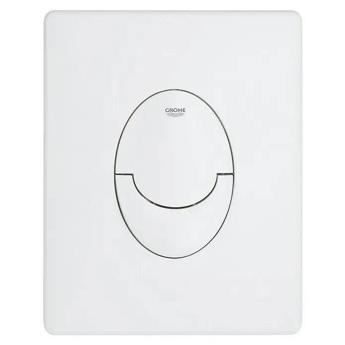 Grohe Start Betätigungsplatte Start - Weiß, 2-Mengen-Spülung - Aufnahme einer Grohe Betätigungsplatte in Weiß, bekannt für ihr elegantes und minimalistisches Design für moderne Badezimmer.