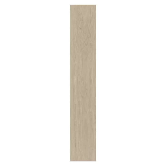 Parador Designbodenmuster Modular ONE Eiche Artemis pearl - 200 x 140 x 9 mm, Fischgrät - Helles beigefarbenes Holzpaneel mit natürlicher Holzmaserung.