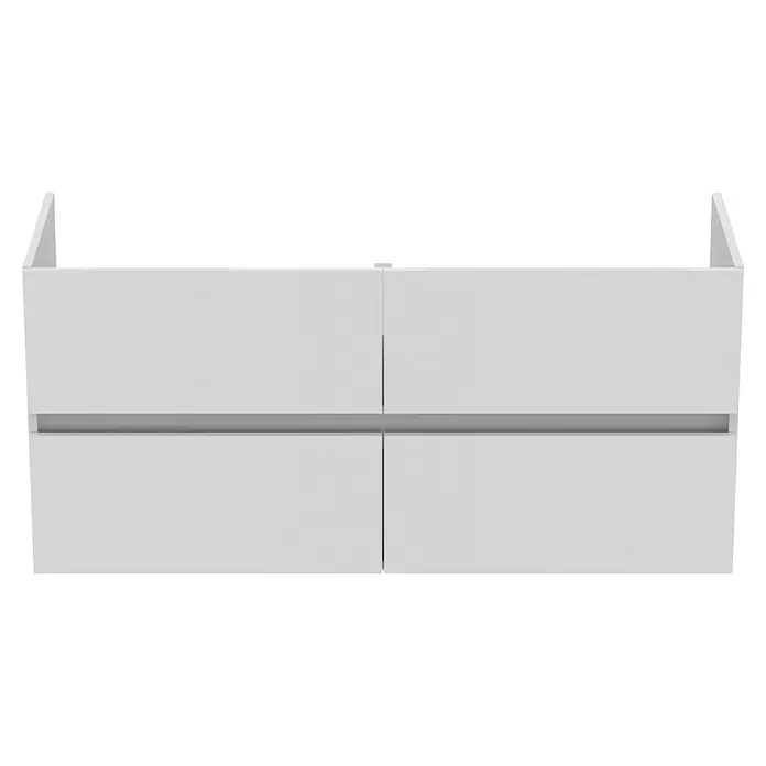 Ideal Standard Eurovit Badmöbel-Set + - 121,5 cm, Weiß, Farbe Waschbecken: Weiß, Anzahl Schubladen: 4 Stk. - Weißer Wandschrank mit vier Schubladenfronten und integrierten Griffen.