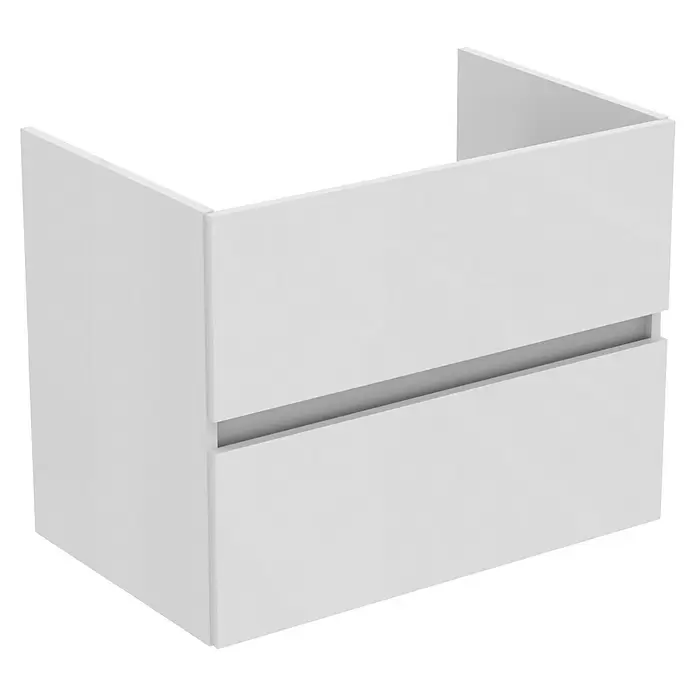 Ideal Standard Eurovit Badmöbel-Set + - 71 cm, Weiß - Weißer Wandschrank mit zwei Schubladen.