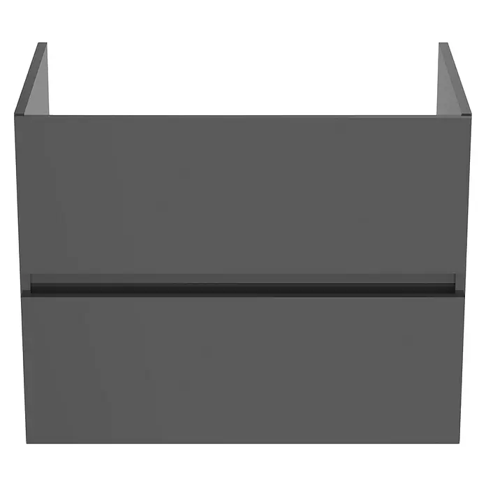 Ideal Standard Eurovit Badmöbel-Set + - 71 cm, Grau - Dunkelgraues wandhängendes Badmöbel mit zwei Schubladen.