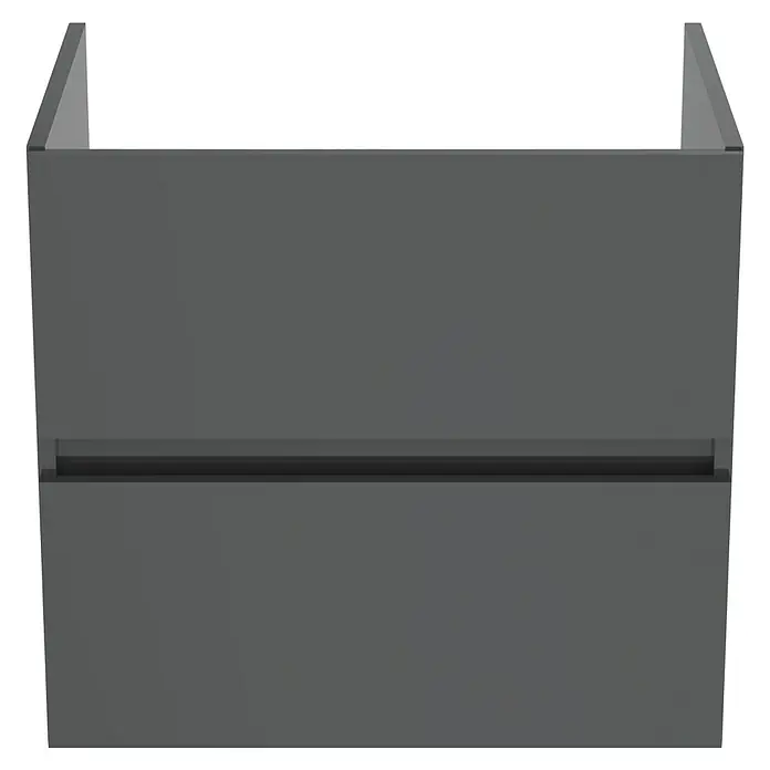 Ideal Standard Eurovit Badmöbel-Set + - 60 cm, Grau - Grauer Waschbeckenunterschrank mit zwei Schubladen und schlichtem, modernem Design. Ideal für Badezimmer mit begrenztem Platz.