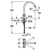 Grohe Costa Spültischarmatur (Chrom, Glänzend, Auslauf schwenkbar) | BAUHAUS