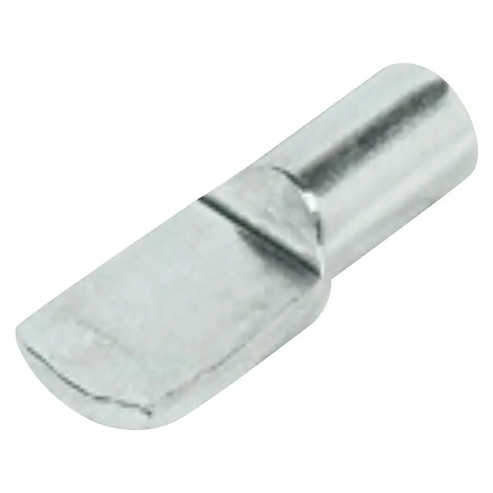 Stabilit Soporte insertable para estantes - Largo: 19 mm, 20 ud. - Un soporte de estante plateado, ideal para montar estantes de forma segura y estable en varios muebles.