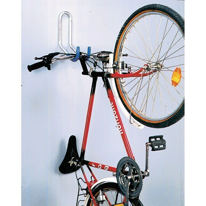 Mottez Doble gancho de pared (Apto para: 1 bicicleta, Funda de plástico)