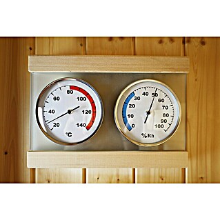 Karibu Hygro- & Thermometer-Set Premium (Temperaturbereich Thermometer: 0 °C - 120 °C, Messbereich Hygrometer: 0 - 100 % r.F.)