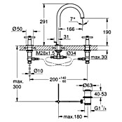 Grohe Atrio Waschtischarmatur (3-Loch, Supersteel, Matt)