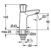 Grohe Costa Kaltwasser-Standventil (Chrom, Glänzend, Höhe: 14,5 cm) | BAUHAUS