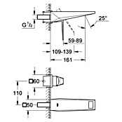 Grohe Allure Brilliant Waschtischarmatur (Wandmontage, Chrom, Glänzend, Ausladung Armatur: 161 mm) | BAUHAUS