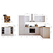 Respekta Cocina de isla Anton (An x L: 280 x 172 cm, Blanco, Con electrodomésticos) | BAUHAUS