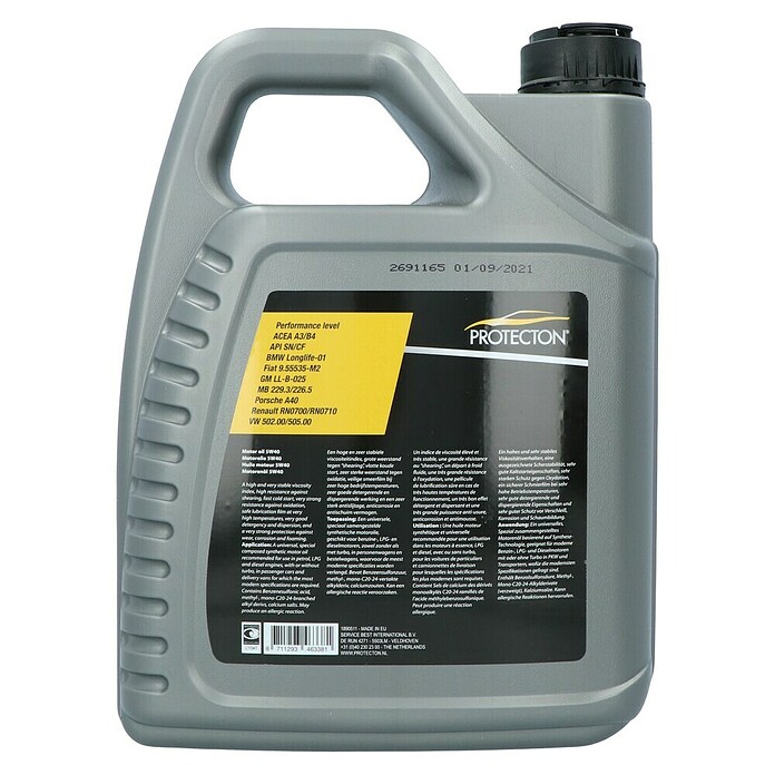 Protecton Motorolie voor benzine-/dieselmotoren 5W40 A3/B4 (5 l) | BAUHAUS