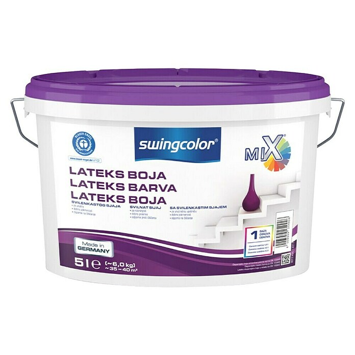 swingcolor Lateks barva  (Bela, Svilnati sijaj, 5 l) | 5892 - MIX Innenfarben | HADF - Farbmischanlage | HAD - Farben | HA - Farben | H - Innendeko/Farben | BAUHAUS