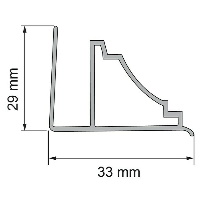 BaukulitVox Slim line Kehlleiste B4Weiß, 2.600 x 33 x 29 mm Detail Shot