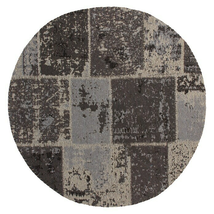 Kayoom Teppich Matrix Rund (Schwarz, Durchmesser: 120 cm)