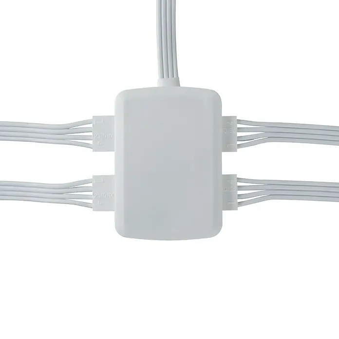 Paulmann Verteiler YourLED Junction-Box - Kunststoff, Weiß - Weißer RGB-Splitter mit mehreren Kabeln. Der Splitter ermöglicht eine einfache Verbindung von RGB-LED-Streifen. Sorgt für eine saubere und organisierte Installation.