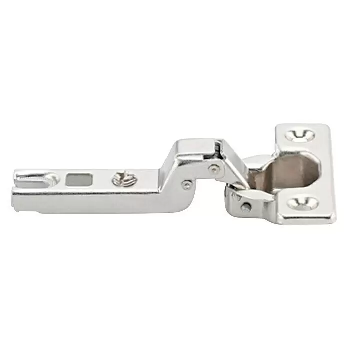 Suki Bisagra de cazoleta doble - Tope medio, Ángulo de apertura: 95 ° - Bisagra de mueble de metal plateado pulido.