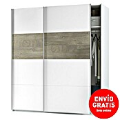 Armario de puertas correderas Aikos (L x An x Al: 60 x 180 x 200 cm, Blanco Artik/Roble Alaska, Espesor: 15 mm) | BAUHAUS