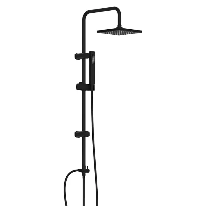 Mixomat Duschsystem Boston - Anzahl Strahlarten: 1 Stk., Schwarz - Schwarze Duschsäule mit Kopf- und Handbrause. Moderner Look für Ihr Badezimmer mit hochwertiger Verarbeitung und flexiblem Design.