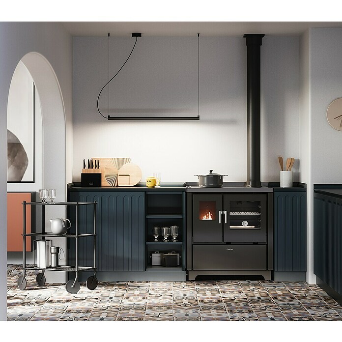 FreePoint Küchenherd Frida 80 (7,5 kW, Raumheizvermögen: 214 m³, Schwarz) | BAUHAUS