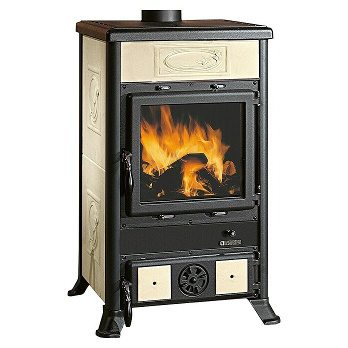 La Nordica Kaminofen Rosella R1 BII (8,8 kW, Raumheizvermögen: 252 m³, Material Verkleidung: Keramik, Cremeweiß) | BAUHAUS