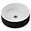 Lavabo de sobremesa Apolo (37 x 37 cm, Sin desbordamiento, Negro/Blanco) | BAUHAUS