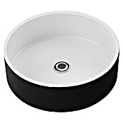 Lavabo de sobremesa Apolo (37 x 37 cm, Sin desbordamiento, Negro/Blanco) | BAUHAUS