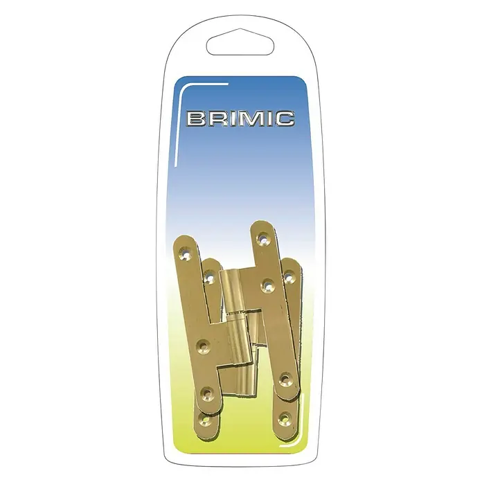 Micel Brimic Pernio bisagra - An x Al: 58 x 2 mm, Oro - Embalaje de dos bisagras BRIMIC de color dorado. Ideal para la fabricación y reparación de muebles.