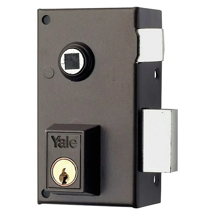 Yale Cerradura con cerrojo 56B60 - Cerradura de bombín, Apertura según normativa: DIN-derecha, Puerta exterior - Cerradura Yale con caja metálica, que ofrece una seguridad mejorada y una protección fiable para su hogar.