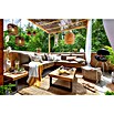 Sunfun Zoe Loungemöbel-Set Zoe (3 -tlg., Teak/Stahl, Hellgrau) | BAUHAUS