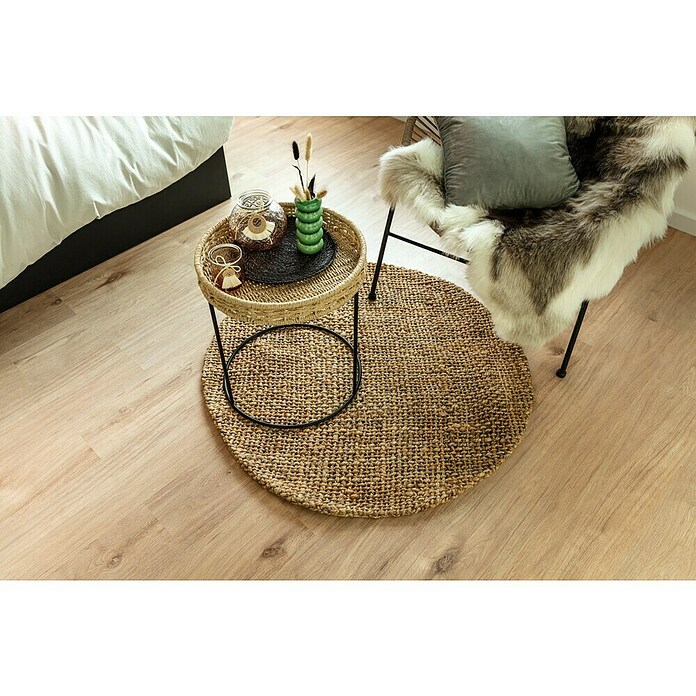 Juteteppich Nature 502 (Naturbraun, Durchmesser: 100 cm, 100 % Jute) | BAUHAUS