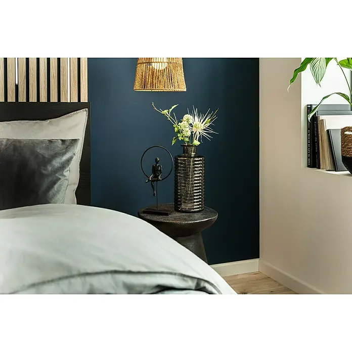 Beistelltisch ZylinderØ x H: 38 x 48 cm, Dunkelbraun - Nahaufnahme eines Zylindrischen Blumenvasen-Designs mit stilvoller gerippter Textur, perfekt als dekoratives Highlight für jeden Raum.