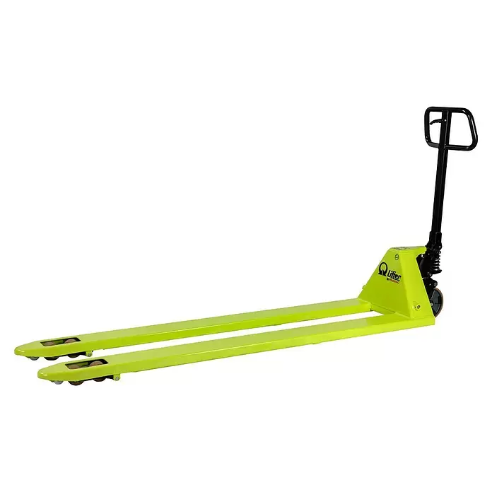 Pramac Palettenhubwagen GS EVO 25 - Traglast: 2.500 kg, Länge Gabel: 1.800 mm, Breite Gabel: 525 mm - Neongrüner Hubwagen mit schwarzem Griff, zum Bewegen schwerer Lasten.