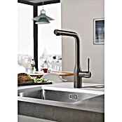 Grohe Essence Spültischarmatur (Hard Graphite, Matt, Ausziehbare Dual-Spülbrause)