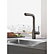 Grohe Essence Spültischarmatur (Hard Graphite, Glänzend, Ausziehbare Dual-Spülbrause)