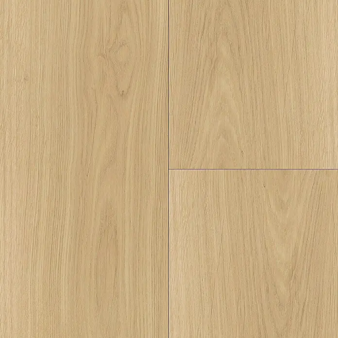 Parador Designbodenmuster Modular ONE Eiche Artemis natur - 200 x 194 x 8 mm, Landhausdiele - Nahaufnahme von drei hellen Holzpaneelen, die eine natürliche Holzmaserung aufweisen. Ideal für Bodenbeläge oder Wandverkleidungen.