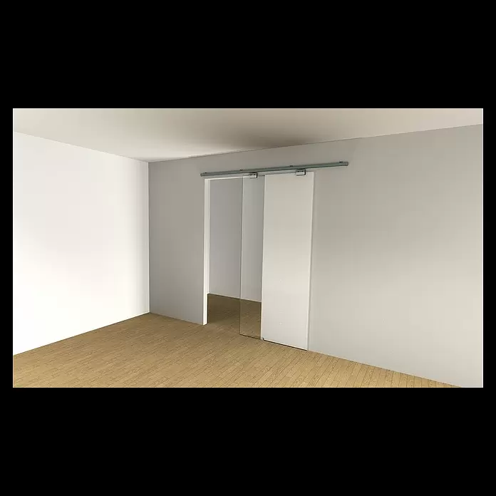 HBS Betz Zusatzbeschlag lose Laufschiene - 190 cm, Traglast: 80 kg, Einsatzbereich: Zimmerschiebetüren - Tutorial HBS Betz DIY Beschlag fr Zimmertren bis 80 kg Holz/Glas
