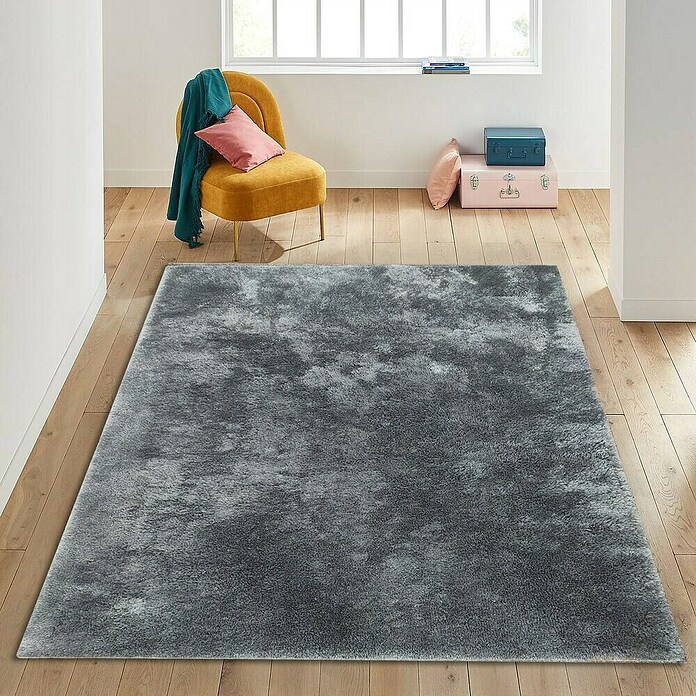 Alfombra de pelo largo Bolonia (Plata, 115 x 60 cm, 100% Poliéster) | BAUHAUS