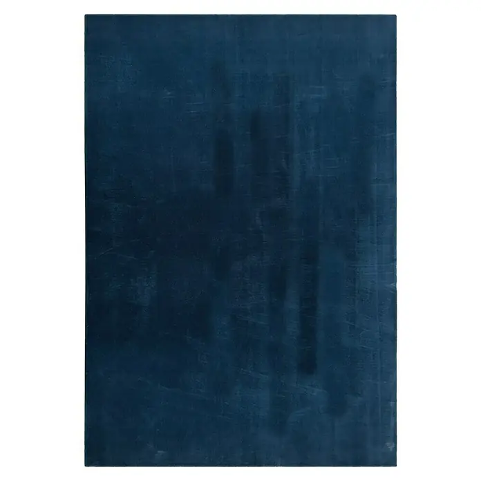 Alfombra de pelo corto Aiden - Azul, 170 x 120 cm, Poliéster - Textura de lona azul oscuro con sutiles rasguños y variaciones de color, ideal para fondos y diseños abstractos.