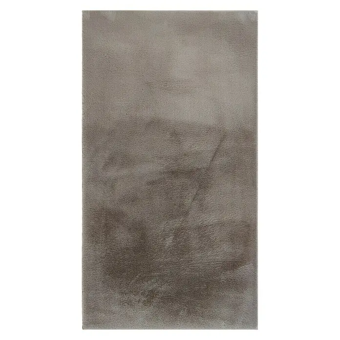 Alfombra de pelo corto Bunny - Taupé, 110 x 60 cm, 100% poliéster - Una alfombra rectangular gris con una textura suave y un sutil degradado de color de claro a oscuro. Ideal para salas de estar o dormitorios.