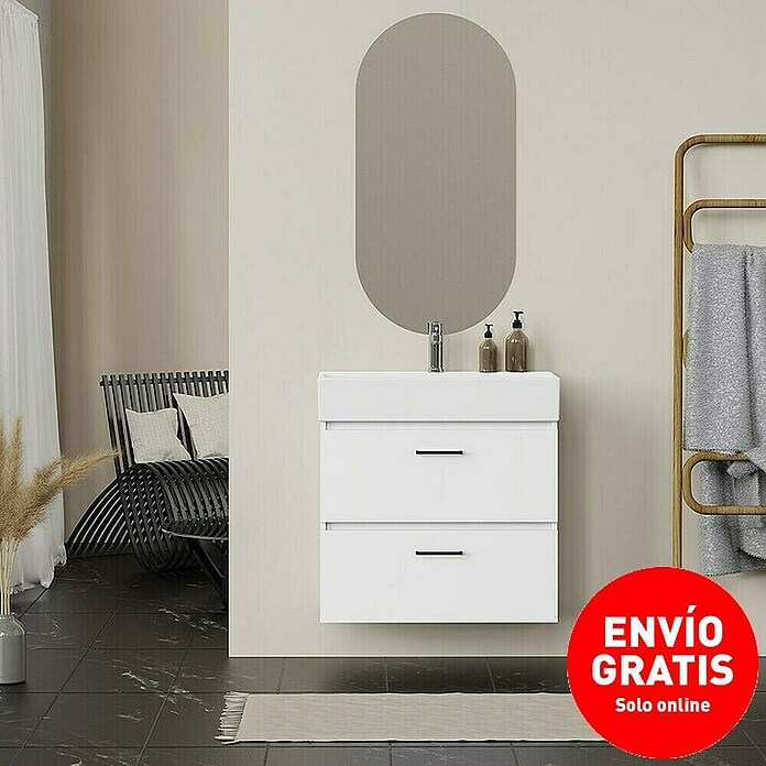 Conjunto de mueble de baño Palma 2C (70 cm, Blanco , 3 pzs.) | BAUHAUS