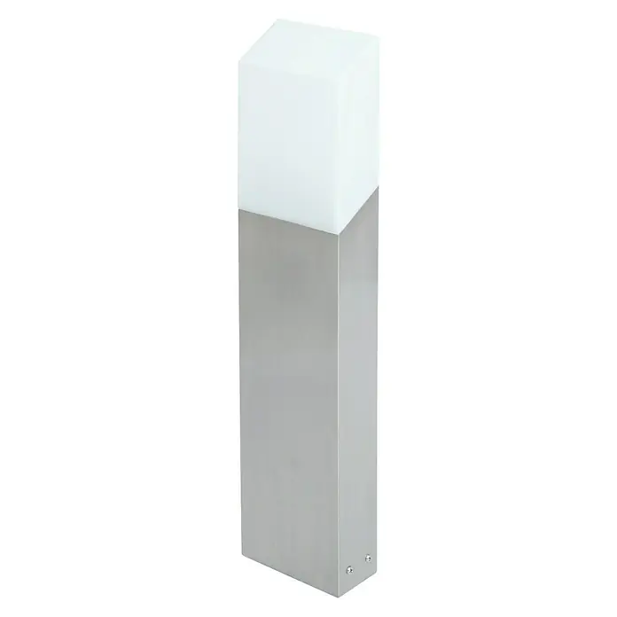 Lutec Sobremuro exterior Flat - 8 W, 5 x 10 x 45 cm, Con bombillas - Lámpara de exterior con cuerpo de acero inoxidable y pantalla cúbica blanca. Diseño elegante para jardines y caminos.