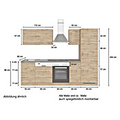 Held Möbel Küchenleerblock Barolo Typ 4 (Breite: 270 cm, Wotaneiche, Ohne Elektrogeräte, Farbe Korpus: Graphitgrau) | BAUHAUS