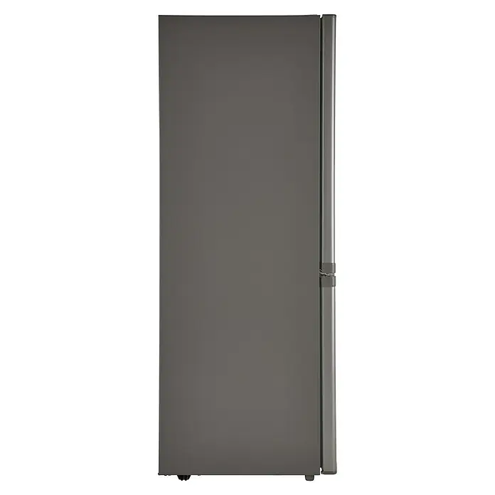 PKM Kühl-Gefrierkombination KG 173 IX-M - Nutzinhalt Gesamt: 173 l, 56 x 50 x 142,2 cm, Silber - Grauer Kühlschrank mit Türgriff auf der rechten Seite. Das Gerät ist modern und elegant gestaltet und bietet viel Stauraum.
